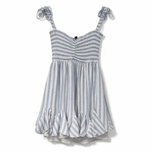 Striped Blue and White Dress BabyDoll Dress
